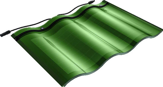 CIGS CELLS 18 W สี่เหลี่ยม สีดํา กระจกหมัก BIPV กระเบื้องแสงอาทิตย์ UL ลงประกาศ IP67 การติดตั้งง่าย