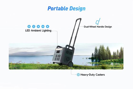 ATZ 3600W สถานไฟฟ้าพกพา EU ออก AC และ DC หลาย 230VAC การออกแบบมือล้อคู่