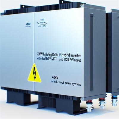 อินเวอร์เตอร์ไฮ-เลกเดลต้า ไฮไฮบริด 50kW 480V พร้อม MPPT สองแบบและ 120kW PV Input สําหรับระบบพลังงานอุตสาหกรรม