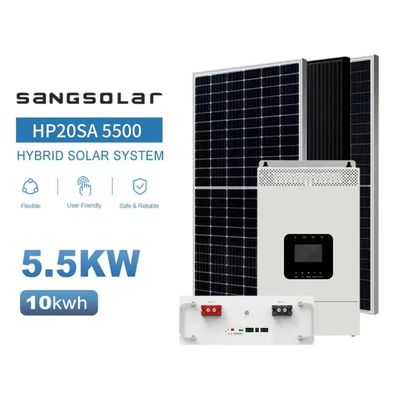 SANG Solar Off Grid ระบบแสงอาทิตย์สําหรับบ้าน 3.5KW 5.5KW 48V 220V 230V ด้วยแบตเตอรี่ลิธีਅਮ 5kwh 10kwh 15kwh